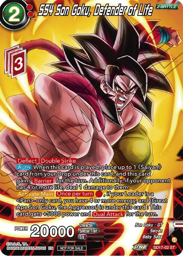 SS4 Son Goku, Defender of Life (ZENKAI Celebration Pack) SD17-02 card from Promotion Cards