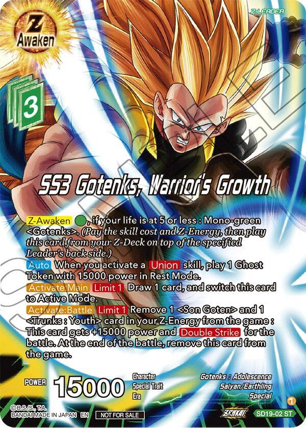 SS3 Gotenks, Warrior's Growth (ZENKAI Celebration Pack) SD19-02 card from Promotion Cards