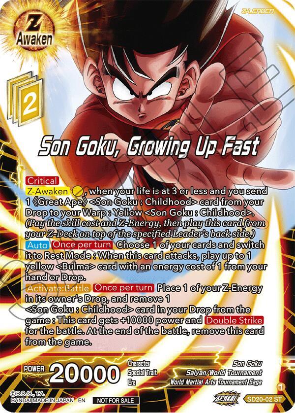 Son Goku, Growing Up Fast (ZENKAI Celebration Pack) SD20-02 card from Promotion Cards