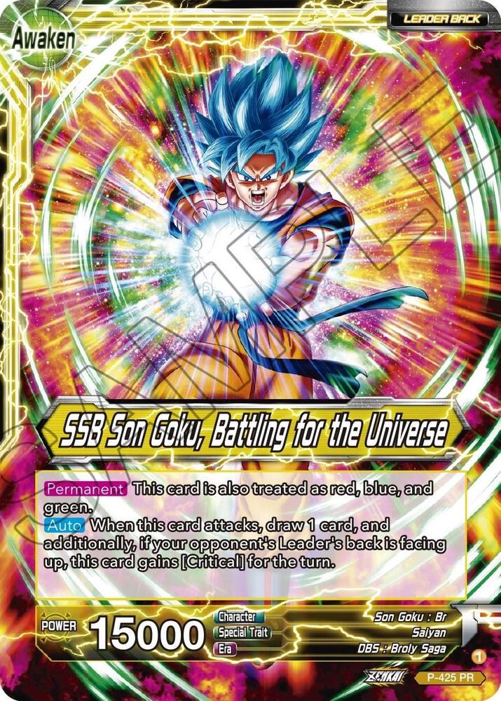 Son Goku // SSB Son Goku, Battling for the Universe P-425 card from Promotion Cards