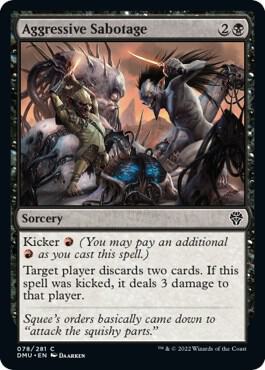 Aggressive Sabotage 78 card from Dominaria United