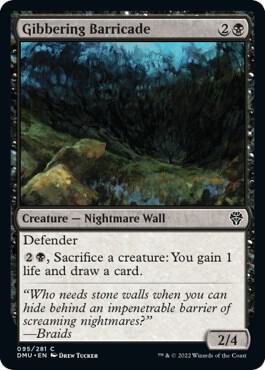 Gibbering Barricade 95 card from Dominaria United