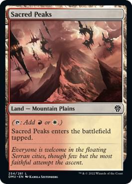 Sacred Peaks 254 card from Dominaria United