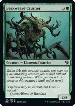 Barkweave Crusher 154 card from Dominaria United