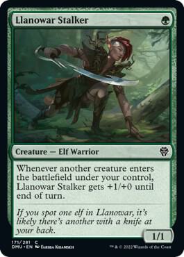 Llanowar Stalker 171 card from Dominaria United