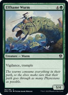 Elfhame Wurm 161 card from Dominaria United