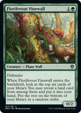 Floriferous Vinewall 163 card from Dominaria United