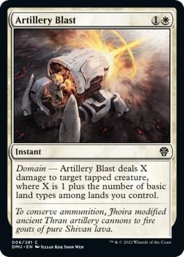 Artillery Blast 6 card from Dominaria United