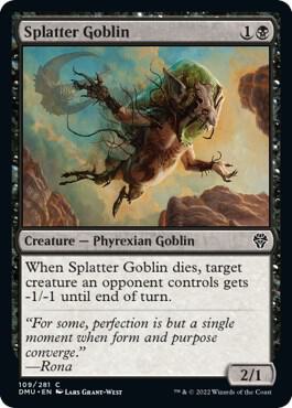 Splatter Goblin 109 card from Dominaria United