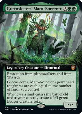 Greensleeves, Maro-Sorcerer (Extended Art) 77 card from Commander: Dominaria United