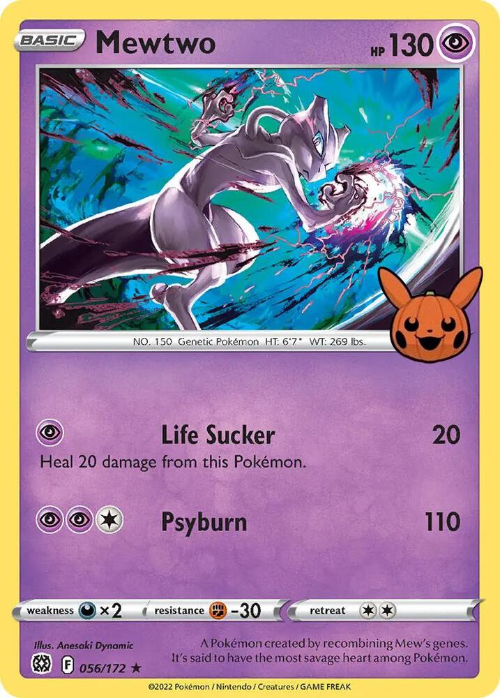 Mewtwo 056/172 card from Trick or Trade BOOster Bundle