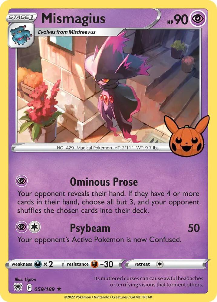 Mismagius 059/189 card from Trick or Trade BOOster Bundle