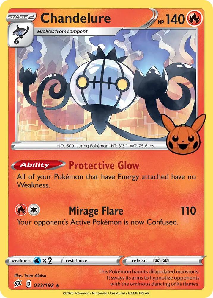 Chandelure 033/192 card from Trick or Trade BOOster Bundle