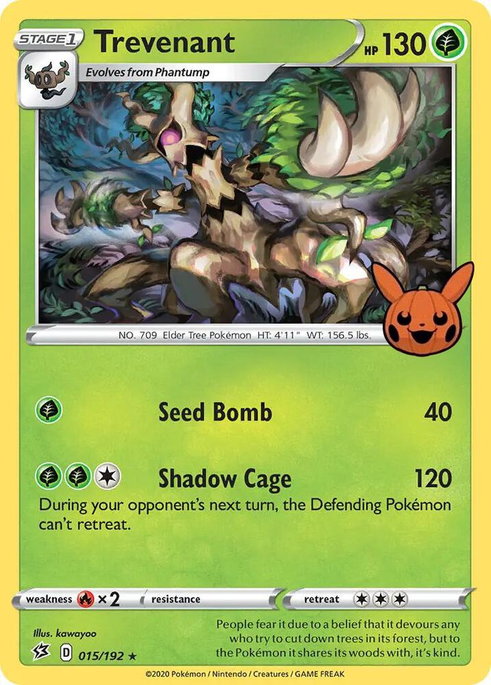 Trevenant 015/192 card from Trick or Trade BOOster Bundle