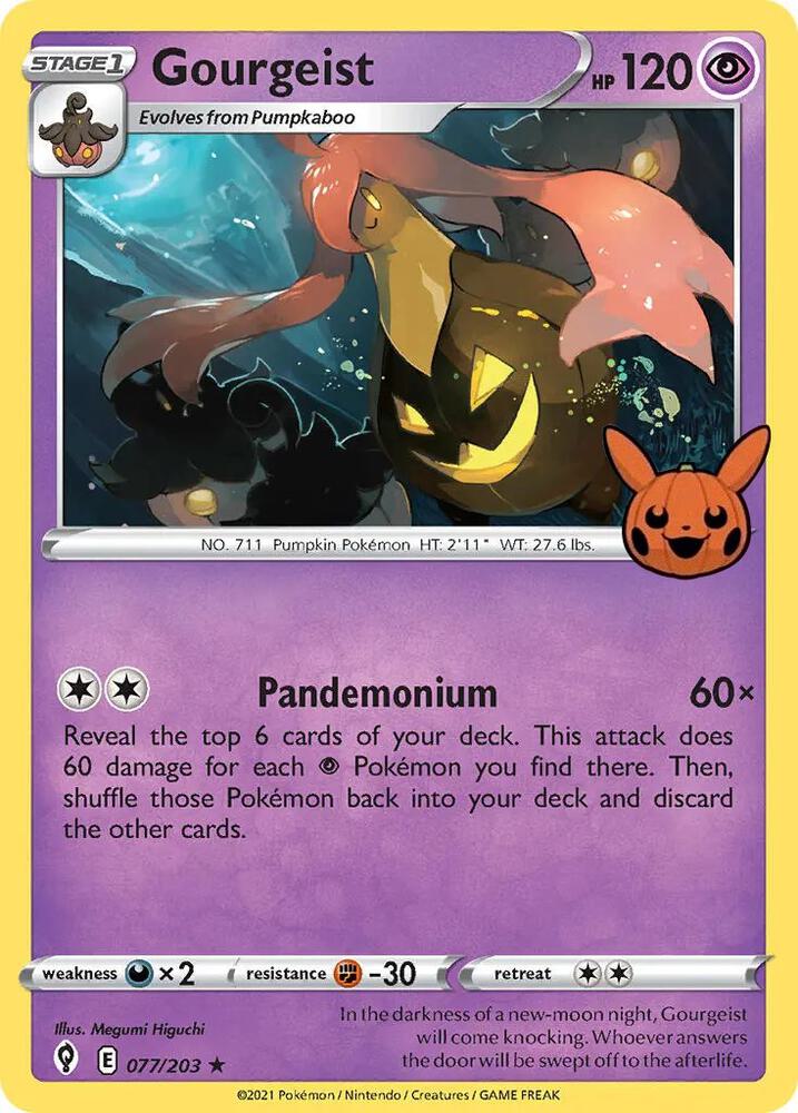 Gourgeist 077/203 card from Trick or Trade BOOster Bundle