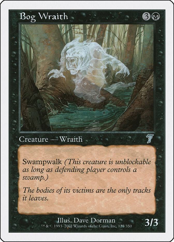 Bog Wraith 123 card from 7th Edition