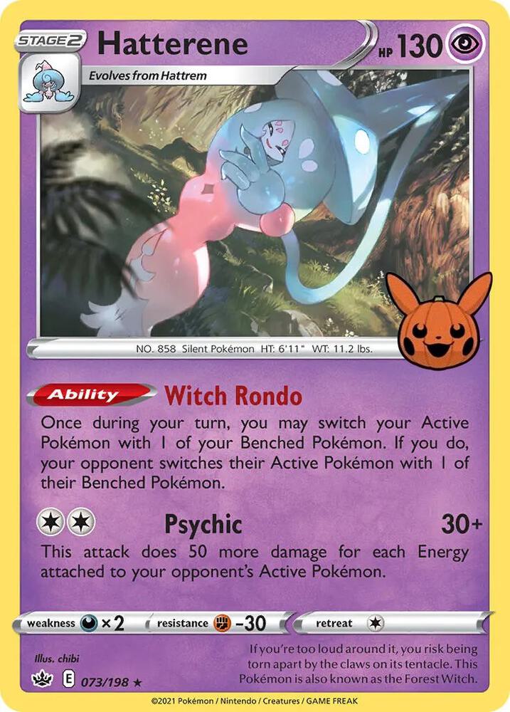 Hatterene 073/198 card from Trick or Trade BOOster Bundle