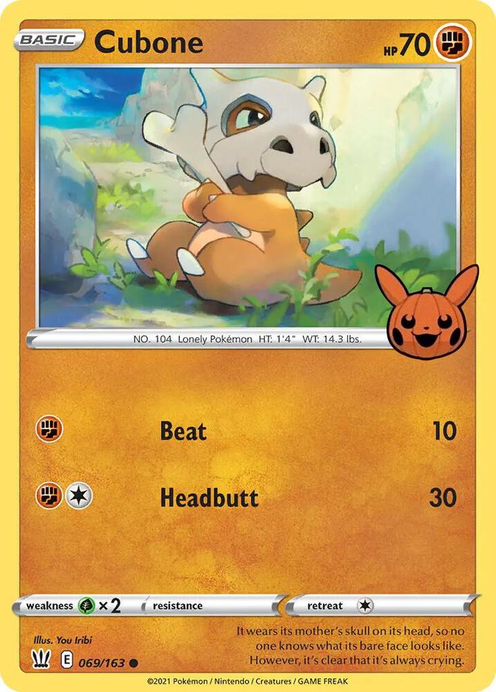 Cubone 069/163 card from Trick or Trade BOOster Bundle