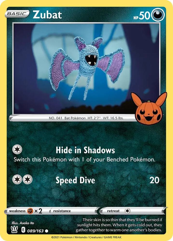 Zubat 089/163 card from Trick or Trade BOOster Bundle