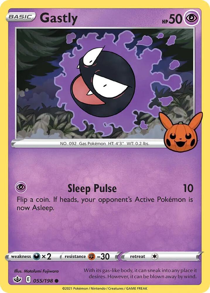 Gastly 055/198 card from Trick or Trade BOOster Bundle