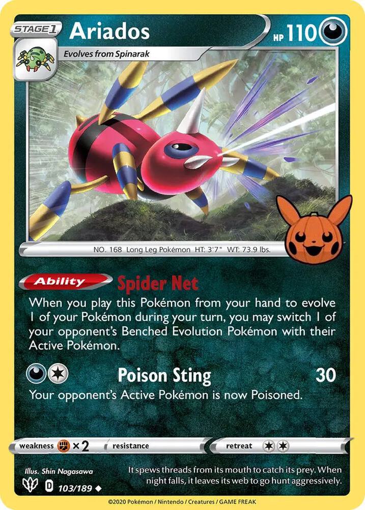 Ariados 103/189 card from Trick or Trade BOOster Bundle