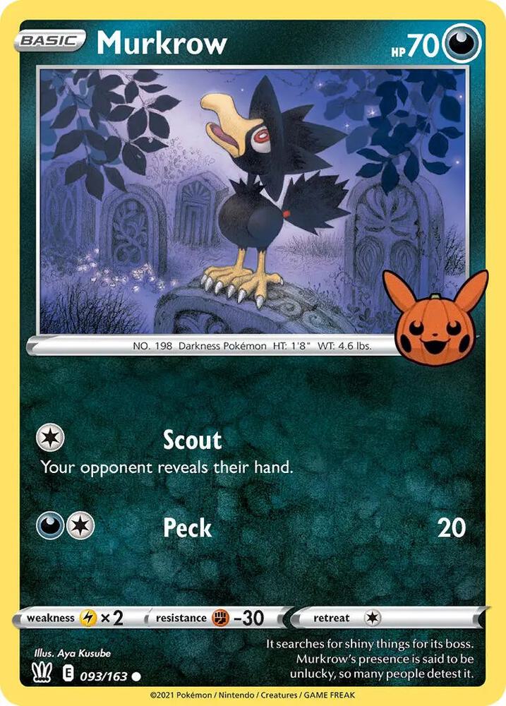 Murkrow 093/163 card from Trick or Trade BOOster Bundle