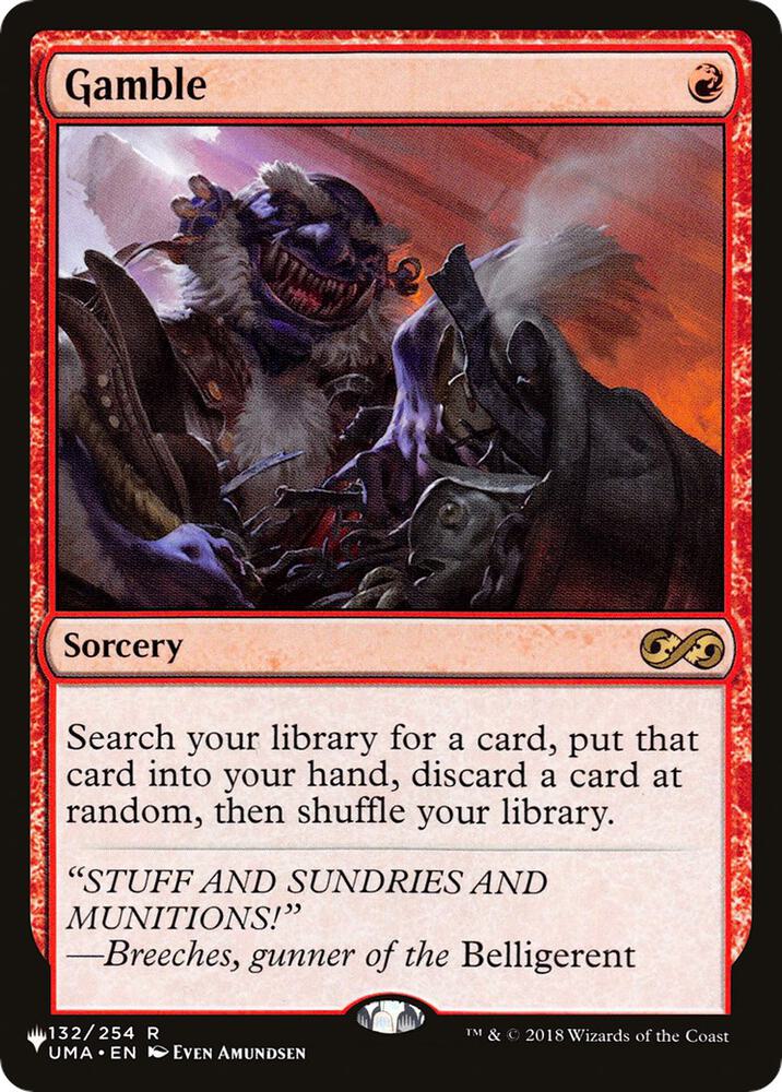 Gamble 132 card from The List Reprints