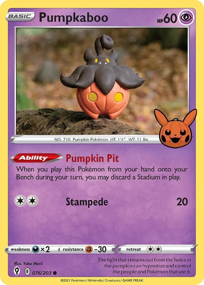 Pumpkaboo 076/203 card from Trick or Trade BOOster Bundle