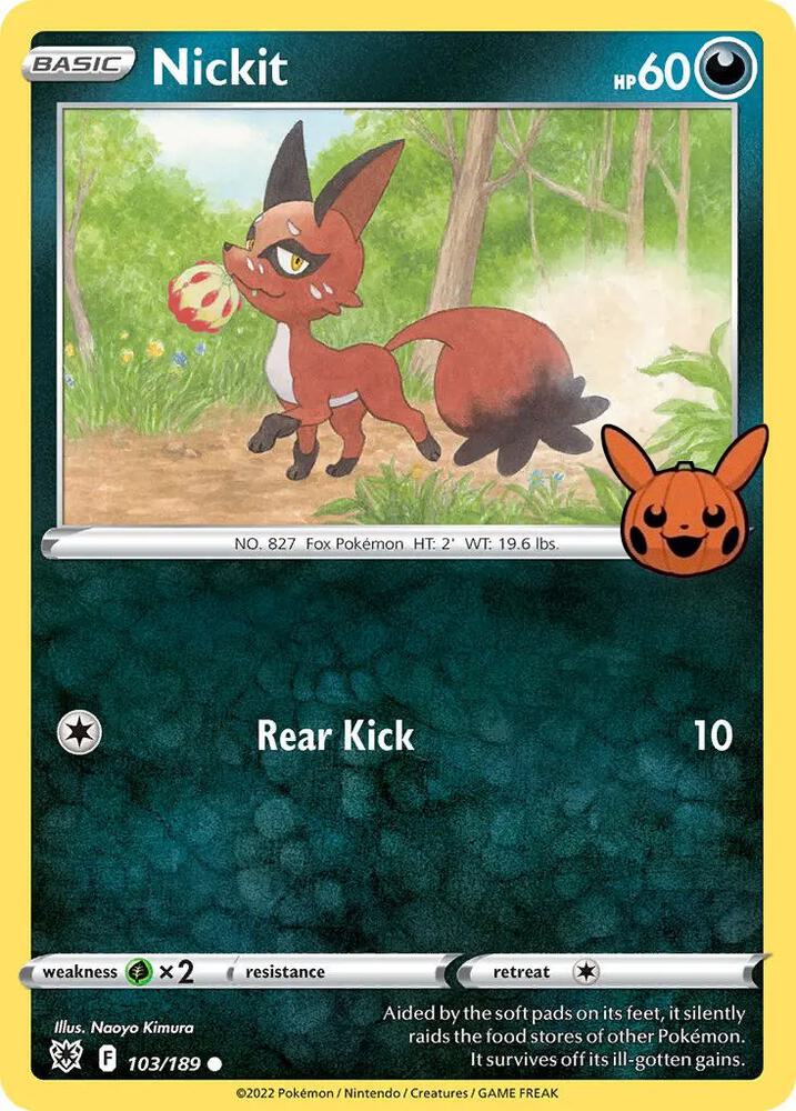Nickit 103/189 card from Trick or Trade BOOster Bundle