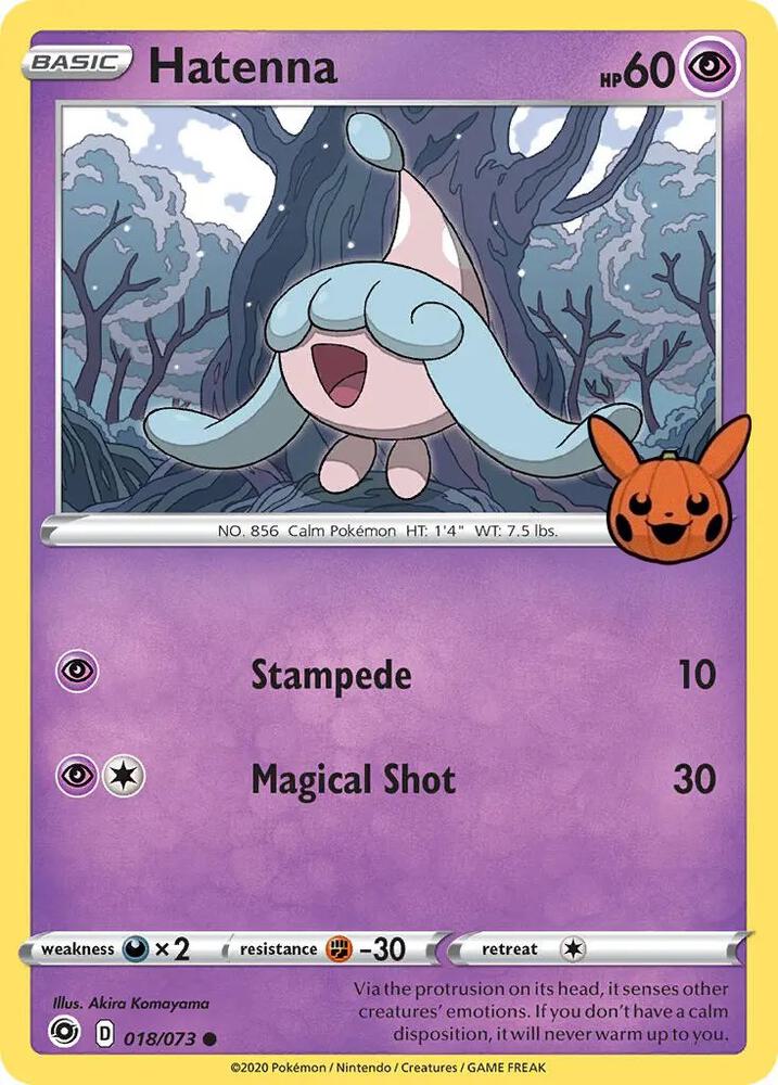 Hatenna 018/073 card from Trick or Trade BOOster Bundle