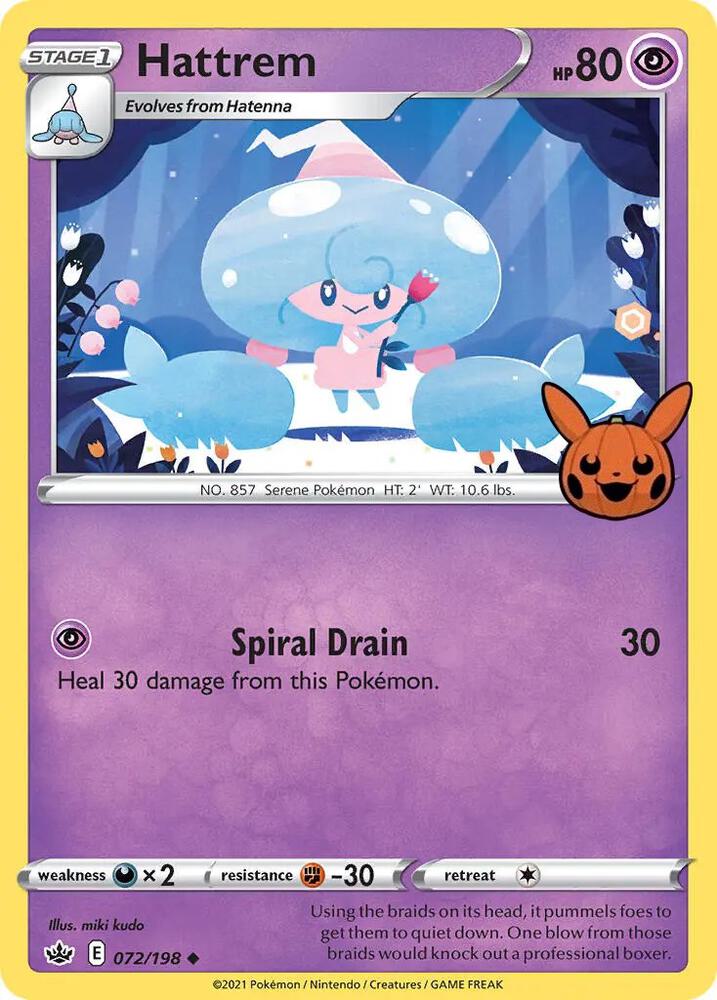 Hattrem 072/198 card from Trick or Trade BOOster Bundle