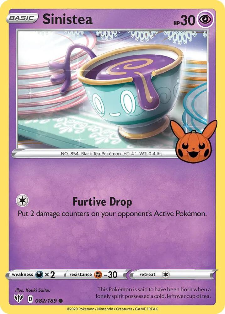 Sinistea 082/189 card from Trick or Trade BOOster Bundle