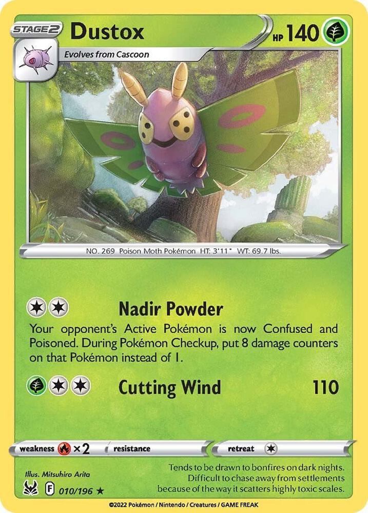 Dustox 010/196 card from SWSH11: Lost Origin