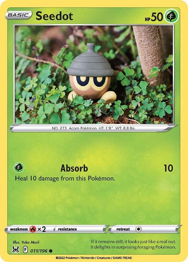 Seedot 011/196 card from SWSH11: Lost Origin