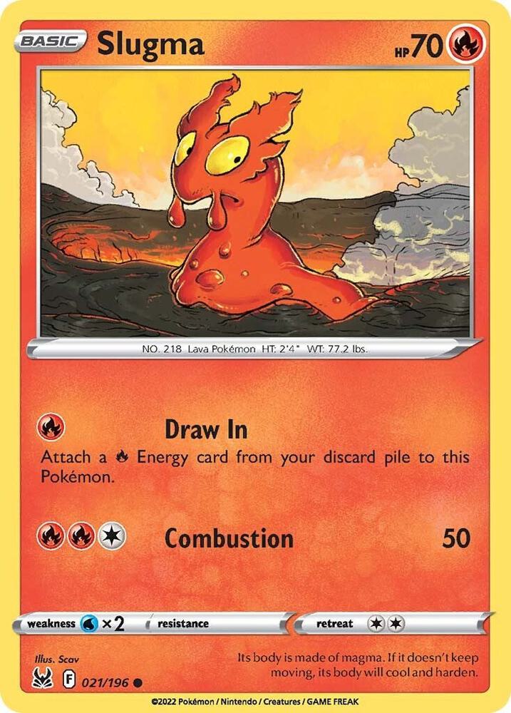 Slugma 021/196 card from SWSH11: Lost Origin