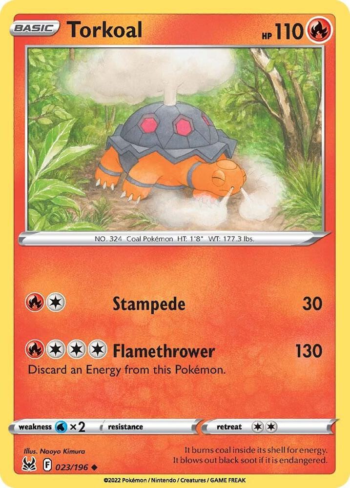 Torkoal 023/196 card from SWSH11: Lost Origin