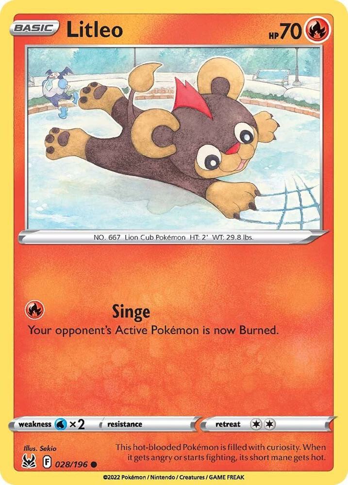 Litleo 028/196 card from SWSH11: Lost Origin