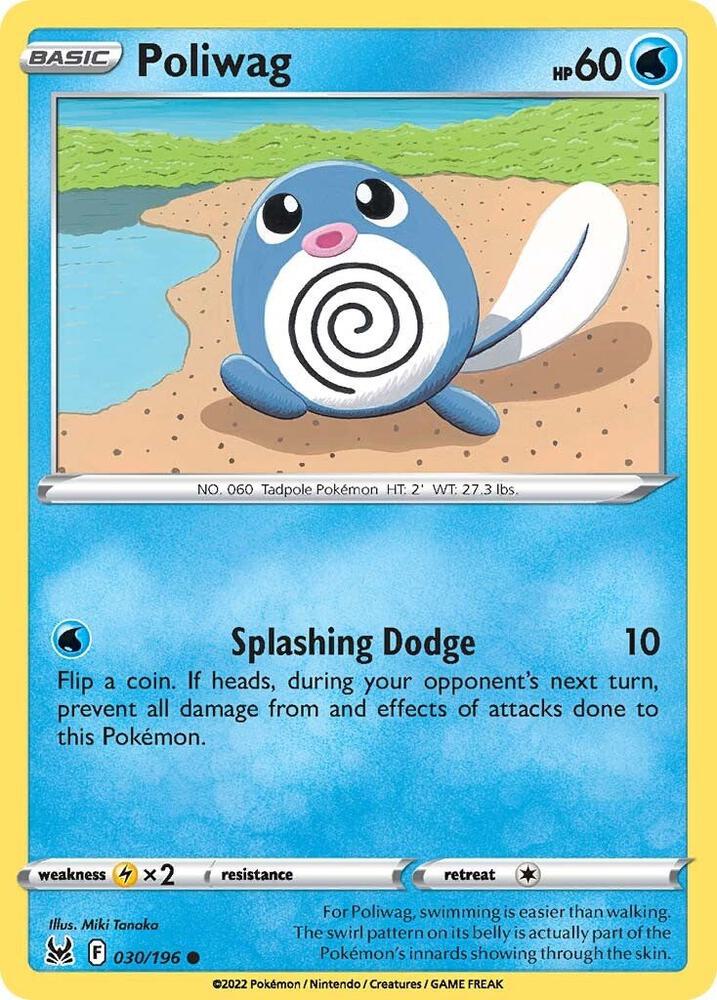 Poliwag 030/196 card from SWSH11: Lost Origin
