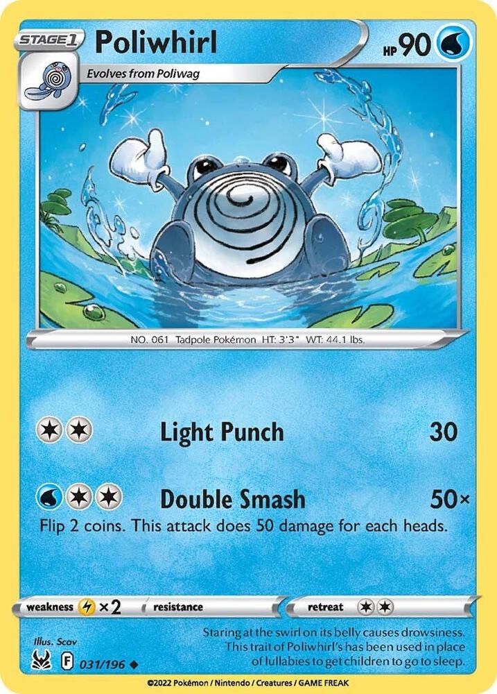Poliwhirl 031/196 card from SWSH11: Lost Origin