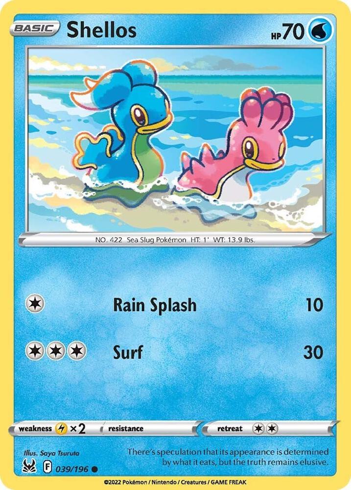 Shellos 039/196 card from SWSH11: Lost Origin
