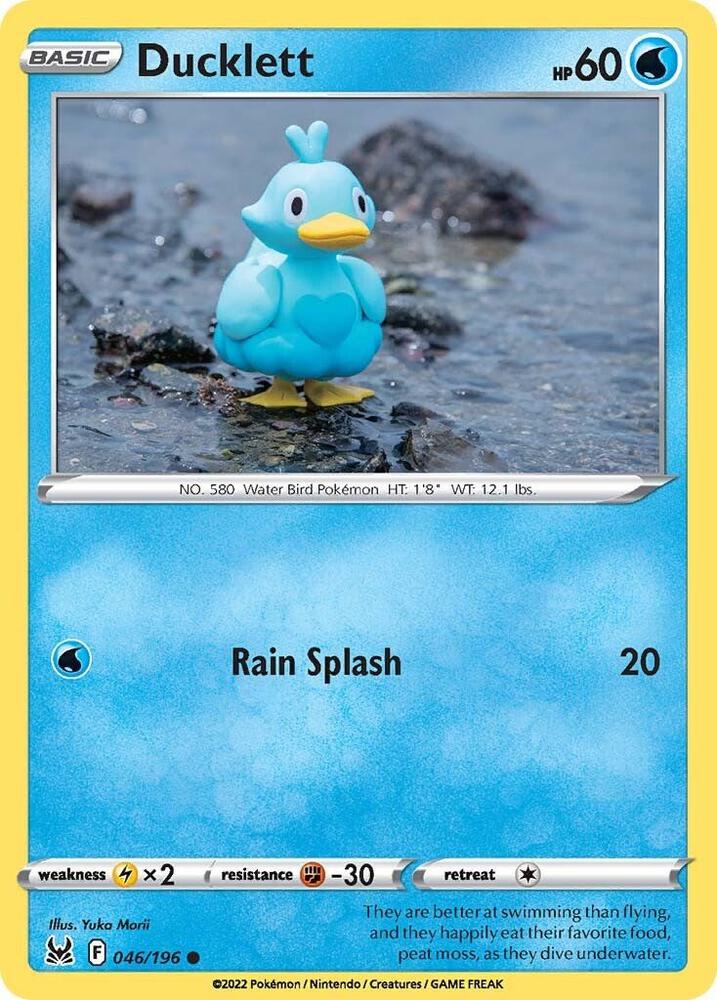 Ducklett 046/196 card from SWSH11: Lost Origin