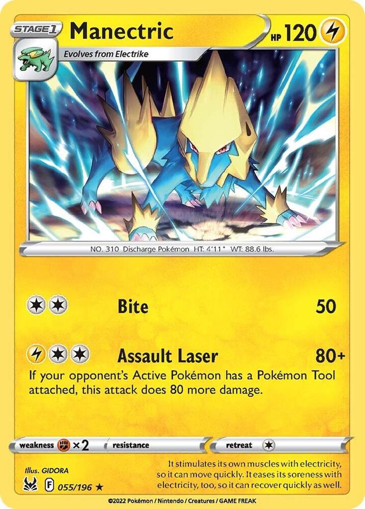 Manectric 055/196 card from SWSH11: Lost Origin