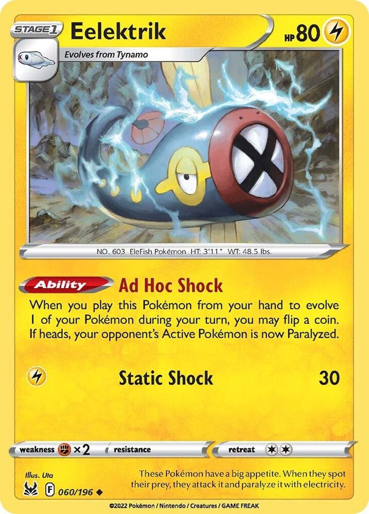 Eelektrik 060/196 card from SWSH11: Lost Origin