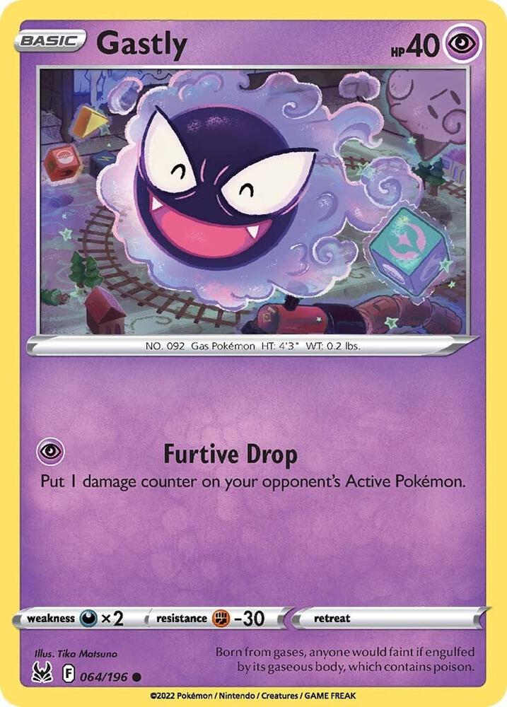Gastly 064/196 card from SWSH11: Lost Origin