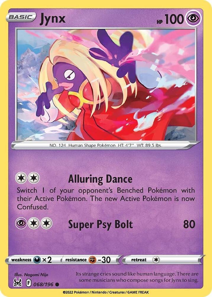 Jynx 068/196 card from SWSH11: Lost Origin