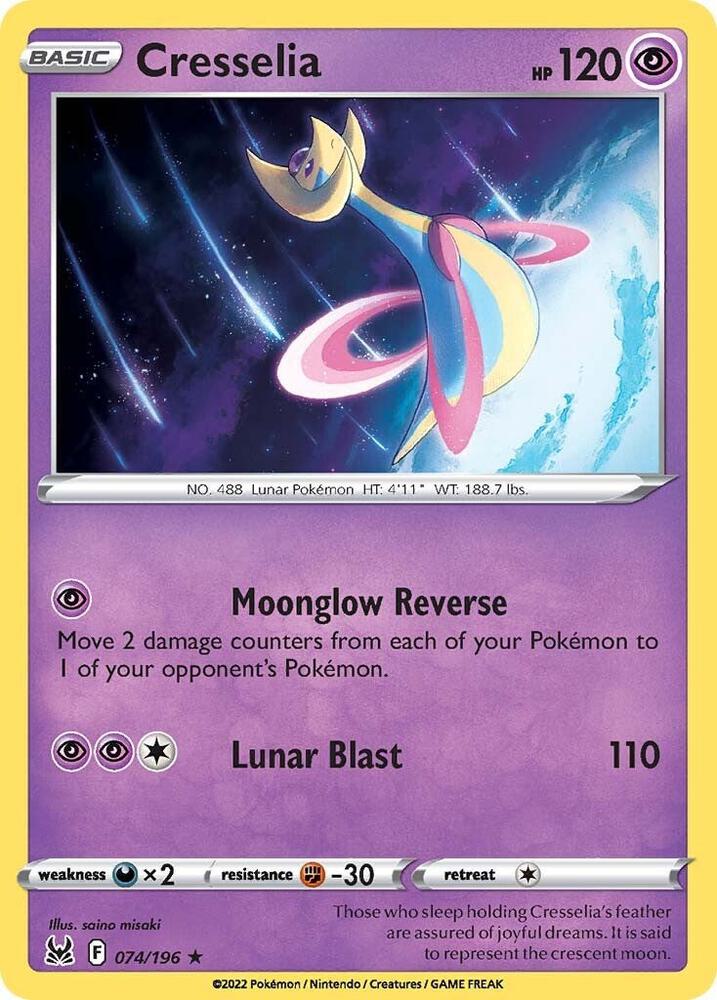Cresselia 074/196 card from SWSH11: Lost Origin