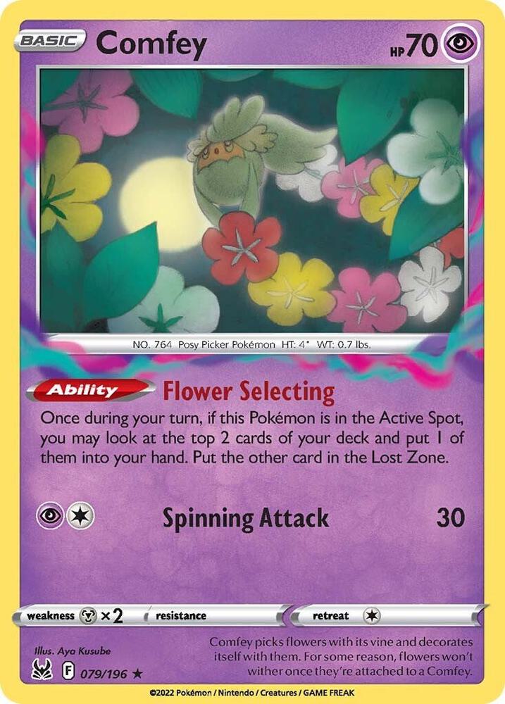Comfey 079/196 card from SWSH11: Lost Origin