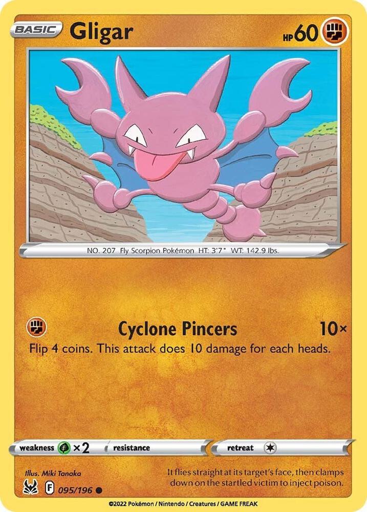 Gligar 095/196 card from SWSH11: Lost Origin