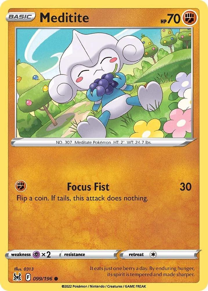 Meditite 099/196 card from SWSH11: Lost Origin