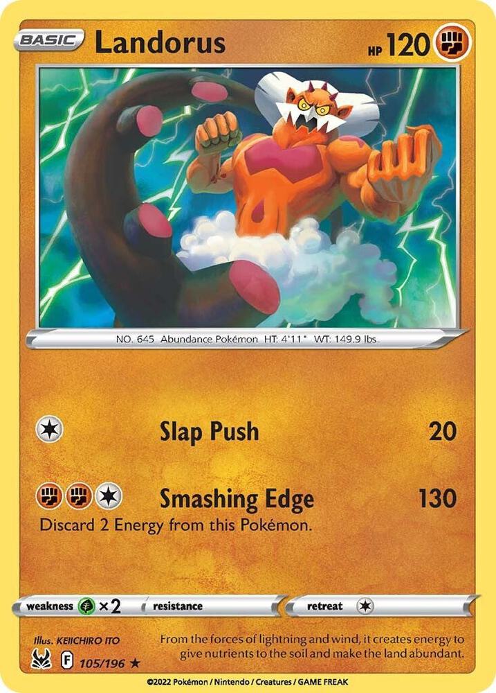 Landorus 105/196 card from SWSH11: Lost Origin